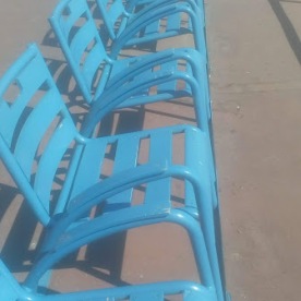 Blue chairs Nice March 2020